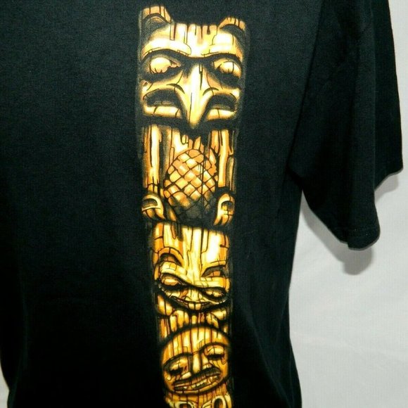 Mens  L Native Totem Pole Bill Helin T Shirt Black - Picture 3 of 6